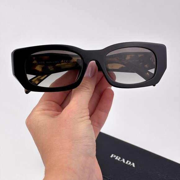 Prada Sunglasses – Black Rectangle Frame Gradient Lenses | Model PRB05S 3890A7 - Picture 1 of 9